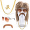 Mailfull 80er Jahre Outfit Herren 5er Set Hippie Accessoire 70er 80er Vokuhila Perücken Herren Für Cosplay Halloween Kostümfeste Mottoparty