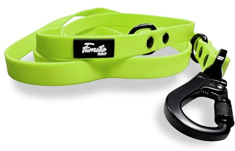 Fumiko Führleine Hundeleine aus Biothane 2 Meter mit Karabiner (Fancy Neon)
