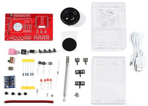 Yominerr Elektronikbausatz zum Selberbauen, FM-Radio-Produktionsbausatz, Herstellung Von Leiterplatten, Losen Teilen, Empfänger RDA5087, 3-W-Lautsprecher mit Antenne