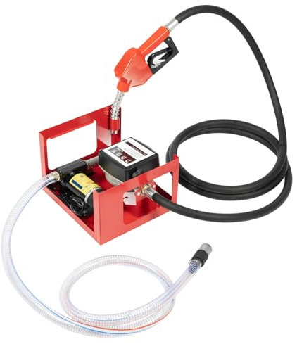 Elektrische Dieselpumpe Selbstansaugend 200-550W Komplett Set, Automatische Zapfpistole mit Drehgelenk, 2m Eingeben 4m Ausgabe Schlauch oder Zählwerk, 50/60L/min Dieselförderung (12V 50L/min 175W)