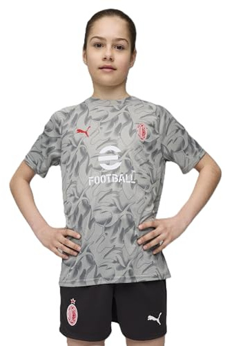 A.C. Milan - Children's Prematch Shirt, 2025/2026 Season Pre-Match Shirt, Official Product, Child Grey