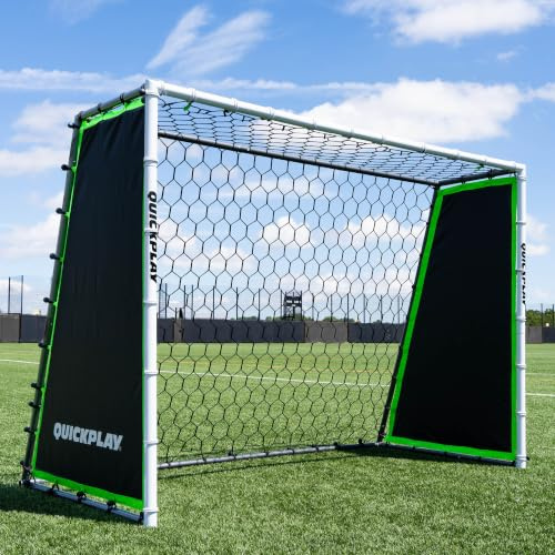 QuickPlay GS Trainer 3-in-1 Football Goal & Rebounder Football Training | Goal, rebounder and passing wall, Galvanized steel frame, Football rebound net, Garden and team use
