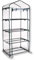 OWIJI Serra 4 Ripiani Acciaio Verniciato Telo Trasparente PVC Porta Avvolgibile 69 x 49 x 158 cm Giardino Terrazzo Balcone Coltivazione Giardinaggio Piante Impermeabile