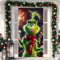 REGAPOG Grinch Weihnachtsdeko Tür Abdeckung Dekoration Grinch Hängen Banner Hintergrund, Weihnachtsbanner Für Haus Haustür Veranda Weihnachten Deko -91 X 203 cm (Grinch B)