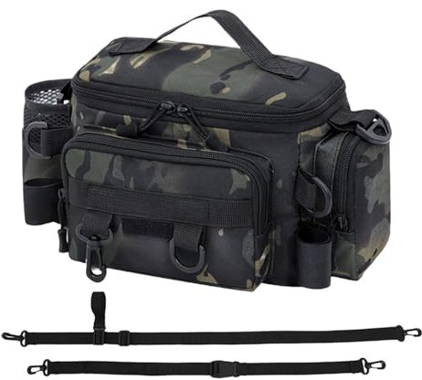 Wasserdichte Angeltasche, salzwasserbeständige Angeltasche, Angeltaschen für Salzwasser- oder Süßwasserangeln, Wasserabweisende Tackle-Box-Tasche, Angeltasche mit gepolstertem Schultergurt zur Zangena