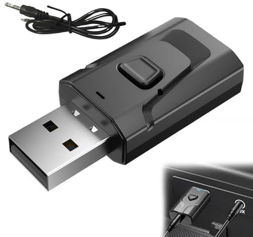 USB Bluetooth Sender Audio Tv Bluetooth Adapter, 2-In-1-Bluetooth Sender Empfänger Bluetooth Adapter Bluetooth Transmitter mit Klinke 3,5, für/Tv/Pc/Auto/Lautsprecher/Kopfhörer/Heimstereo