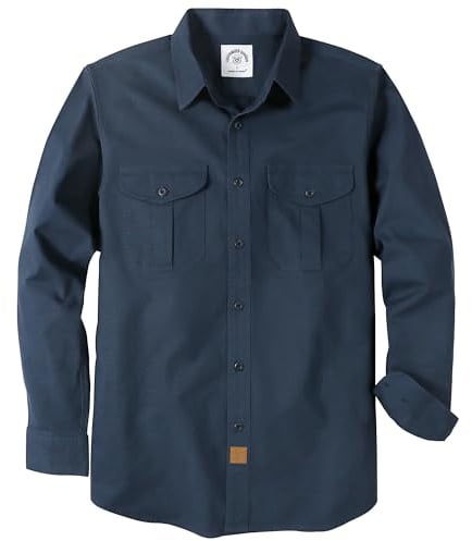 Dubinik® Camicie Casual da Uomo Camicia da Lavoro Manica Lunga Vintage Duro Elasticizzata Regular Fit Camice