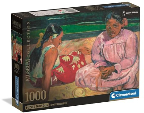 Clementoni Puzzle Museum Collection 1000 Teile Erwachsene - Gauguin Frauen aus Tahiti - 70 x 50 cm - Anspruchsvolles Puzzle 14-99 Jahre - 39975