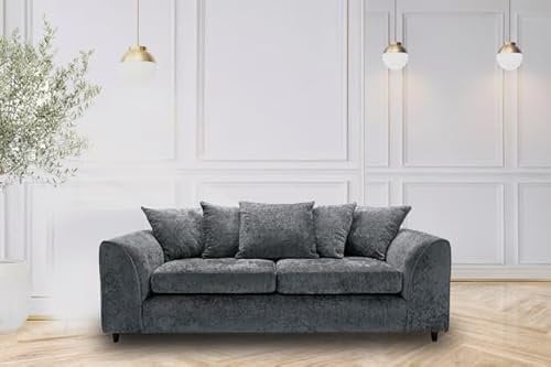 Fabric Upholstered Grey Sofas – 5 Seater Corner Sofa Suite for Living Room
