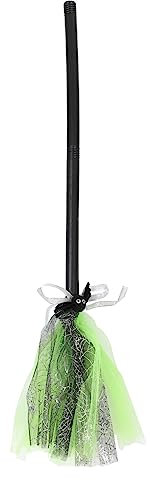 Vaguelly Escoba De Bruja Para Cosplay De Halloween Accesorio De Disfraz Infantil y Adulto Barra Desmontable De Secciones Brillante
