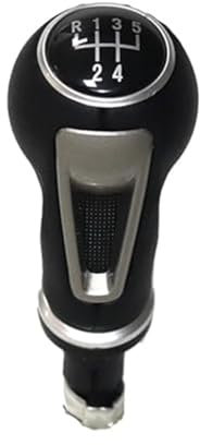 Szwaldaper Auto Schaltknauf Hebel Stick Gamasche Kofferraumabdeckung Kragen Leder, for Seat, Ibiza IV Auto-Schaltsackabdeckung(Black 5 Speed knob)