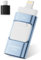 ROSPE USB Stick 256 GB für iPhone, 4-in-1 Flash-Laufwerk für iOS/OTG Android/PC, MFi-zertifizierter Lightning Speicherstick Kompatibel mit iPhone 5 bis 16, USB 3.0 High-Speed Memory Stick, Blau