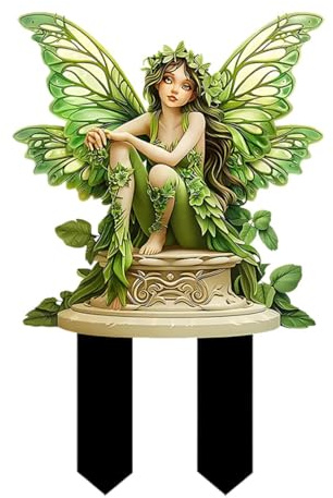 Milageto Feen-Gartenstecker, Schmetterling, multifunktionales Geschenk, 2D-Elfen-Dekoration, Terrassenstecker für Terrasse, Park, Rasen, Dekoration für Zuhause