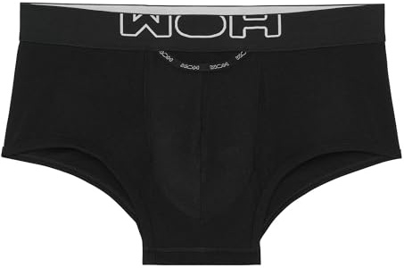 HOM WOH Herren Trunk - Sexy Fun, Basic Shorts, Logo, Baumwoll-Stretch, einfarbig