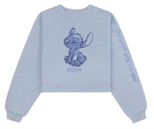 Disney Lilo und Stitch Damen Pullover und Hoodie, Rosa und Blau, Größe S bis L, Hoody, Sweatshirt, Teenager