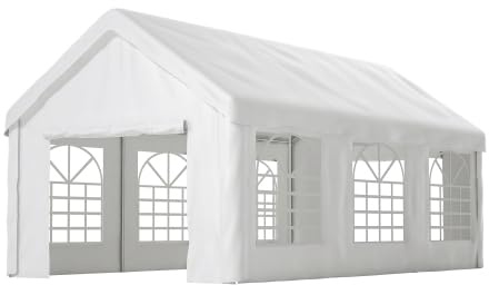 Zeltgarage 3x6 m – Wasserdicht & UV-beständig, doppelte Rolltore, abnehmbares Dach & Seitenwände, grau – Als Carport, Lager- & Partyzelt für Auto, SUV, LKW