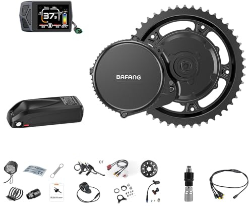 BAFANG 36V 250W Ebike Umbausatz Mit– BBS01B Mittelmotor Kit 44T Kettenblatt, EKD01 Display & 36V 20Ah Akku, Kompatibel mit 68–73mm Tretlager MTB