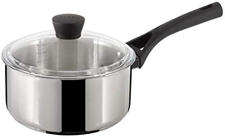 Pyrex Expert Saucepan Stainless Steel, Black and Grey Saucepan with Lid 20 cm black and grey