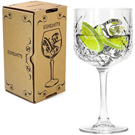 Ginsanity 20oz / 550ml Roaring 20's Vintage Gin & Tonic Balloon Copa Glass Cocktail (Vintage Copa Gin Glass)