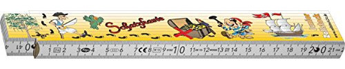 Schaeffer-Marketing (550007) ZOLLSTOCK! Witziger Kinder Gliedermaßstab/Meterstab 2 Meter mit Motiv Pirat - eine lustige Geschenkidee für Mädchen und Jungen.