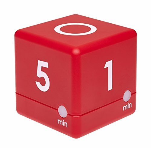 TFA Dostmann Digitaler Cube Timer, Zeitwürfel, Zeitmanagement,38.2039.05, 6 x 6 x 6 cm, rot, L 60 x B 60 x H 60 mm