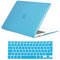 FINDING CASE For MacBook Air 13/13.3 case A1369 / A1466, BUNDLE 2 in 1 MacBook Air 13 inch,Glossy Crystal Hard Case With UK/EU layout Silicone Keyboard Cover (crystal Aqua blue)
