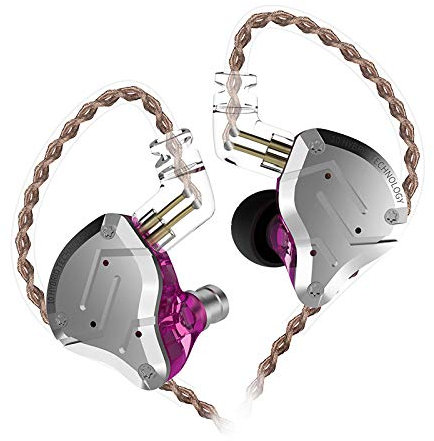 KZ ZS10 Pro Auriculares intrauditivos 4BA + 1DD Híbrido 10 Unidades Auriculares con Bajos de Alta fidelidad Auriculares Deportivos con cancelación de Ruido (Sin micrófono, Morado)