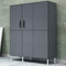Campingschrank Stoffkleiderschrank mit Kleiderstange(belastbar bis 25 kg), Garderobenschrank Campingschrank für Kleidung, Spielzeug, Schuhe & Bücher - Dunkelgrau 125x45x175cm