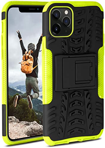 OneFlow Tank Case, Compatible with Apple iPhone 11 Pro, Outdoor Case, Shockproof, Phone Case with Kickstand, Camera and Screen Protector, Mobile Phone Hard Case, Lime - Green