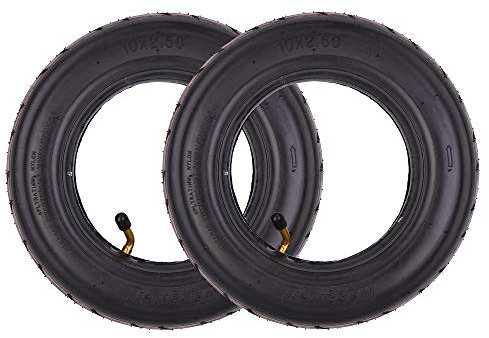 2 Sätze Packung mit 10x2,50 10 Reifen + Schlauch 45° Replaecment für 10 Zoll Smart Self Balancing Elektroroller fit 36V 48V 400W 500W 800W Nabenmotor