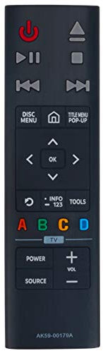AK59-00179A AK5900179A Remote Control Replacement for Samsung 2016 4K Ultra HD Blu-ray Player UBD-K8500 UBD-K8500/ZA UBD-KM85C UBDK8500 UBDK8500/ZA UBDKM85C