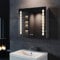 SONNI Spiegelschrank Bad 60 × 65cm beschlagfrei mit Steckdose Kabelloses Scharnier Design LED Spiegelschrank mit Touch Aluminium LED Spiegelschrank 3 einstellbare Lichtfarben