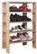 RICOO Schuhregal schmal und hoch 88x60x32cm Standregal Pressholz Eiche Braun WM040-EG, Schuhständer mit 4 Ebenen, Schuhschrank offen, Schuhablagen Flur Shoe Rack, Schuhablage klein, Schuhregale