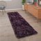 Paco Home Kunstfell Fellteppich Imitat Teppich Hochflor Sitzkissen Herzform Rund Fell Form, Grösse:50x150 cm, Farbe:Lila