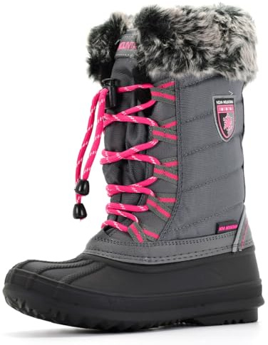 Nova Mountain Boys Girls Little Kids Winter Snow Boots,NF NFWB830 Grey 12