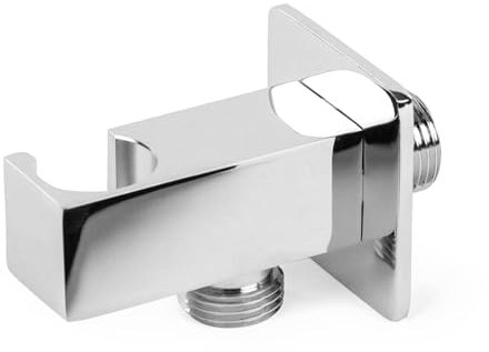 Presa acqua doccia in ottone con supporto per doccino, attacchi universali G ½”, COMPLETA di rosone