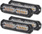 OPP ULITE 12LED Amber Emergency Hazard Strobe Warning Grille Working Light Bar for 12-24V Car Vehicle, Waterproof Safety Flashing Beacon Light for Truck Van Trailer Caravan Camper(CB-02-4PCS)