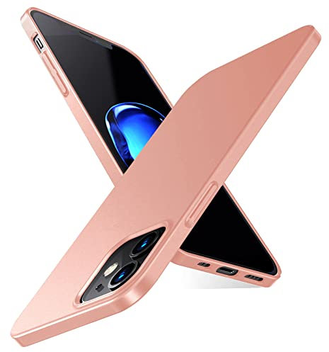 Emlivi Coque ultra fine pour iPhone 13 Mini Minimalism Soyeux Mat Coque de protection rigide pour iPhone 13 Mini Antichocs Coque de protection anti-rayures Coque pour iPhone 13 Mini Or rose