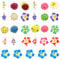 SUNNYCLUE 1 Box 60Pcs 3 Styles Flower Connector Charm Colorful Rose Links Floral Polymer Clay Beads Connectors Gold Plated for Jewelry Making Charms DIY Bracelets Findings, Mixed Colors