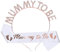 YOLOUP Roségold Mummy to Be Schärpe & Haareif Set Baby Shower Party Deko mit Fußabdrücke Muster Babydusche Schärpe für Schwangere Werdende Mutter Baby Dusche Party Geschenk Dekoration