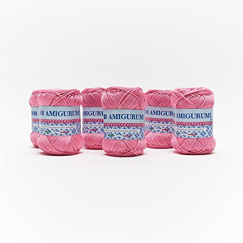 B.B.B. Filati - Amigurumi - Gomitolo filato puro cotone morbidissimo adatto per creare bambole e pupazzi lavabile in lavatrice per Ferri/Uncinetto: 3-4 Rosa 103 6pz 300 gr