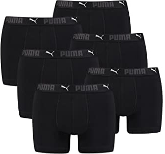 PUMA Boxershorts Herren 6er Pack Sport aus organischer Baumwolle / Unterwäsche Männer (S - XL), Farbe:Black, Bekleidungsgröße:XL