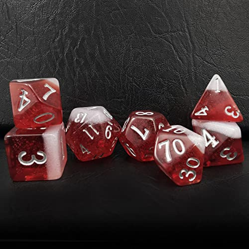 Bescon Beer Dice Set, Novelty 7pcs BeerDice Polyhedral D&D DND Dice Set of 7pcs; Red Ale Set