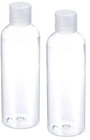 M METERXITY 2 Pcs Plastic Empty Squeeze Bottles - Shampoo Conditioner Toner Clear Dispensing Bottles Apply to Travel Household (200ml)