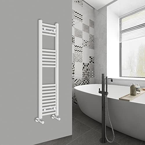 Warmehaus Radiatore scaletta scaletta scaletta per bagno dritto, 1200 x 300 mm, colore: bianco