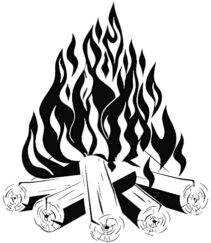 Einzigartiges Geschenk camping feuer kamin wand aufkleber lagerfeuer wandtattoo wohndekoration wohnzimmer vinyl 55x64 cm