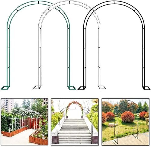 Rankgitter Gartenbogen Rosenbogen Aus Metall Hochzeitsbogen Freistehend Torbogen Rankgitter Für Verschiedene Kletterpflanzen, Laubengang Rankgestell Mit Sockel,Schwarz,120x220x40CM