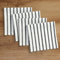Solino Home Servietten aus 100 % reinem Leinen, 50,8 x 50,8 cm, Set mit 4 schwarzen und weißen Servietten für Herbst, Halloween, Erntedankfest, Weihnachten - Madison Streifen, handgefertigt und