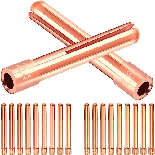 EATBALE 20 Stück Wig Spannhülse für WP17 WP18 WP26 Wig Schweißbrenner Serie, 10N24 3/32 2,4 mm und 10N23 1/16 1,6 mm Schweißgeräte Zubehör Schweißbrenner Spannzange
