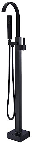 HOME DELUXE - Design Standarmatur - SKY Matt Schwarz - Höhe: 112 cm, inkl. Handbrause I freistehende Armatur Wannenbrause Wanneneinlass
